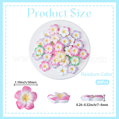 Кабошоны из непрозрачной смолы в виде цветка плюмерии&nbsp;CRES-BM0001-01B