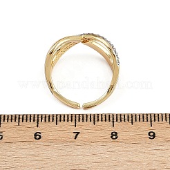 Латунные микро проложить манжеты кольца кубического циркония RJEW-D326-03G