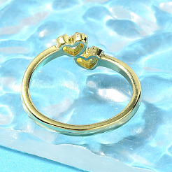 Открытые манжеты из латуни с микропаве и цирконием для женщин RJEW-R005-07G