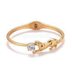 Leoparden-Manschettenarmband aus klarem Zirkonia&nbsp;STAS-D165-05G