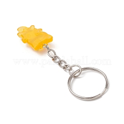 Светящиеся подвески из прозрачной смолы с железными разрезными кольцами для ключей&nbsp;KEYC-JKC01209