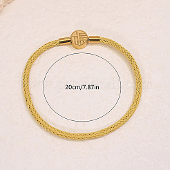 Braccialetti regolabili in stile cinese con filo intrecciato in acciaio inossidabile 304&nbsp;WF4660-3