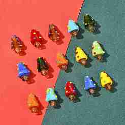 16 pièce de perles bosselées faites à la main en lampwork de 8 couleurs&nbsp;LAMP-FS0001-73