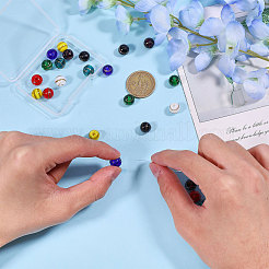 24шт 8 цвета прозрачные стеклянные бусины&nbsp;GLAA-CA0001-63