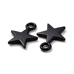 合金チャーム  スター  電気泳動黒  12x9.5x1mm  穴：1.8mm&nbsp;FIND-K007-01EB