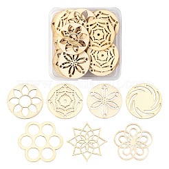 70pcs 7 cabochons en bois de style&nbsp;WOOD-LS0001-18