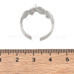 象の304ステンレススチール製指輪の部品  カン付き  変色なし  ステンレス鋼色  10mm  穴：1.6mm  usサイズ8 1/2(18.5mm)&nbsp;SA-CBA45D5-18P