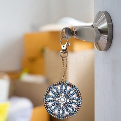 Acryl-Diamant-Schlüsselanhänger-Set mit flachen runden Anhängern&nbsp;PW-WG62905-01