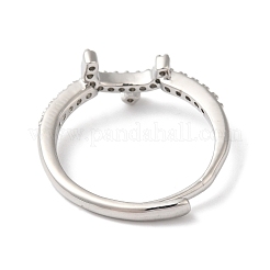 Verstellbare Ringe aus Messing mit Zirkonia und arabischen Buchstaben für Damen&nbsp;RJEW-S407-10P-15