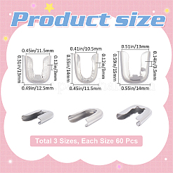 180 шт. 3 стиля спиральных костяных наконечников из нержавеющей стали 304 STAS-GF0001-20