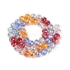 Chapelets de perles en verre transparent électrolytique&nbsp;EGLA-Q135-8MM-C01