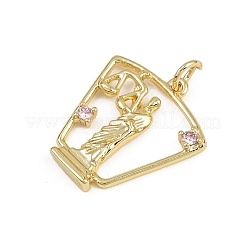 Латунные микро проложить кубического циркония подвески KK-D409-43G-C