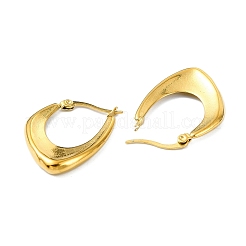 304ステンレススチールフープピアス  宝石の敵の女性  18KGP本金メッキ  菱形  28x4mm&nbsp;EJEW-K271-02F-G