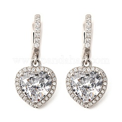 925 серьги-кольца из стерлингового серебра с микропаве из кубических цирконий EJEW-F371-01C-01