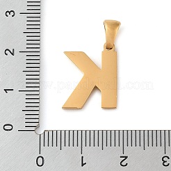 PVD真空メッキ304ステンレスペンダント  ゴールドカラー  レターチャーム  文字k  16.5x13.5x1.5mm  穴：5x3mm&nbsp;STAS-Z072-01G-K
