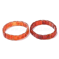 Bracelets extensibles en perles de cornaline naturelle teintées et chauffées&nbsp;BJEW-K251-08C