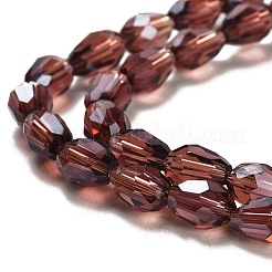 Стеклянные бусины с гальваническим покрытием  EGLA-R008-6x4mm-5