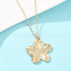 Кулон в виде цветка из сплава с железной цепочкой для женщин&nbsp;NJEW-A066-01G