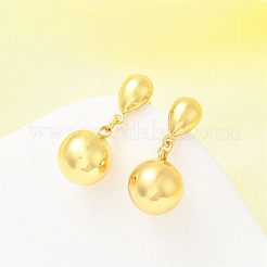 Круглые серьги-гвоздики из нержавеющей стали 304 EJEW-A125-47G