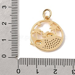 Colgantes de latón micro pavimento negro circonita cúbica&nbsp;CU-CBA6344-07G