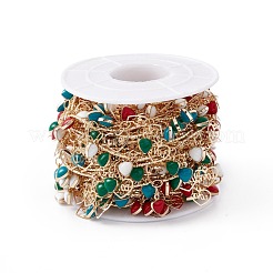 Catena in ottone smaltato fatto a mano con cuore e parola amore&nbsp;CHC-E025-38G