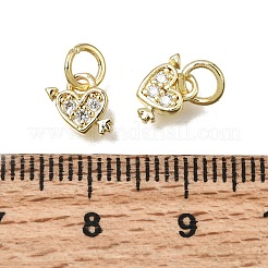 Breloques en laiton zircon cubique transparent&nbsp;CU-L001-19G-01