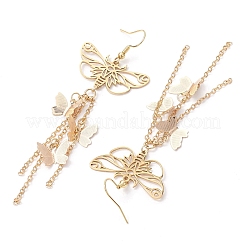 Orecchini pendenti da donna con ciondolo a forma di farfalla in ottone&nbsp;EJEW-TA00547