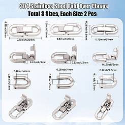 6 шт. 3 раскладывающихся застежки из нержавеющей стали марки 304 STAS-BBC0007-55