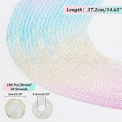 20 нить прозрачных стеклянных бусин градиентного цвета&nbsp;GLAA-GA0001-79B