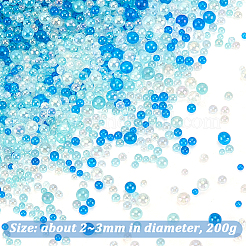 ガラスビーズ200g  バブルビーズ  ラウンド  穴がない  藤紫色  2~3mm&nbsp;GLAA-OC0001-32B