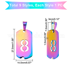 9 шт. 9 стиля вакуумного покрытия PVD из нержавеющей стали 304 подвески&nbsp;STAS-UN0024-06