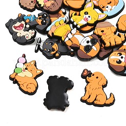 犬をテーマにしたPVCカボション  混合図形  ミックスカラー  26~29.5x23.5~36x4mm&nbsp;PL-CBAF507-02