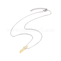 Ожерелье с подвеской из натуральных кварцевых кристаллов с цепочками из нержавеющей стали 304&nbsp;NJEW-JN03844