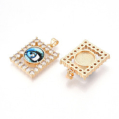 Латунные подвески с микропаве из прозрачных кубических цирконий для женщин&nbsp;KK-T070-91A-07