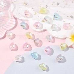 35шт 7 цвета прозрачные акриловые бусины&nbsp;MACR-YW0004-64