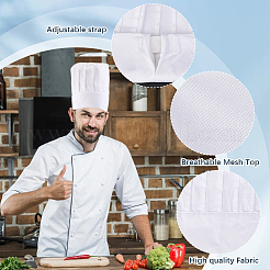 Шляпа повара из поликоттона AJEW-WH20018-78A