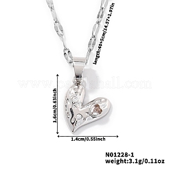Модные женские ожерелья с подвеской в форме сердца из латуни с прозрачными кубическими цирконами&nbsp;KC9019-1