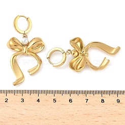 Серьги-кольца с бантом из нержавеющей стали 304 EJEW-U065-04G