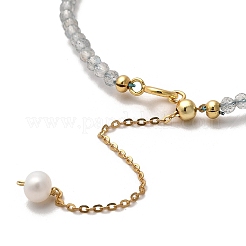 Браслеты из натуральных клубничных кварцевых бусин и натуральных лунных камней&nbsp;BJEW-E098-05G