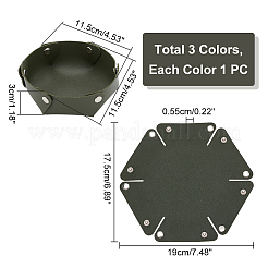 3 шт. двухцветный лоток для хранения из искусственной кожи с кнопкой AJEW-WR0001-80