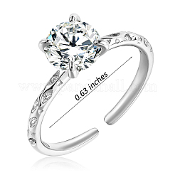 925 открытое кольцо-манжета из стерлингового серебра с родиевым покрытием JR891A