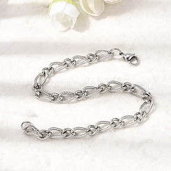 201 Figaro-Kettenarmbänder aus Edelstahl&nbsp;STAS-T077-04P