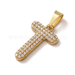 Colgantes de acero inoxidable 304 con micropavé de circonitas cúbicas transparentes&nbsp;CU-CBA703A-05G-T