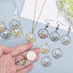 12 Stück 3 Farben Ionenbeschichtung (IP) 304 Edelstahl Anhänger&nbsp;STAS-SZ0002-94