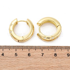 Klare kubische Zirkonia-Sterncreolen&nbsp;X-EJEW-C022-06G