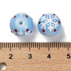 Рождественская тема выпечка расписные стеклянные бусины LAMP-I028-08A