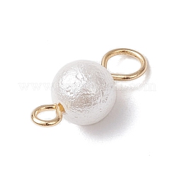 Круглые подвески-соединители с текстурированной раковиной и жемчугом PALLOY-JF03824-01