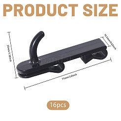 プラスチックメッシュシートフック  ブラック  71x16.5x35mm&nbsp;FIND-WH0149-32C-02