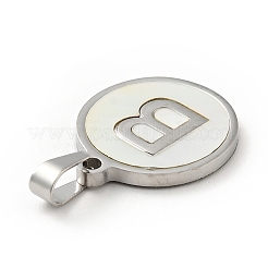 Acciaio inossidabile 304 con pendenti in conchiglia bianca&nbsp;STAS-G268-01B-P