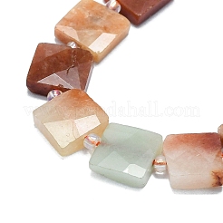 Нити бусин из натурального рутилированного кварца G-G106-D02-02